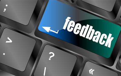 feedback on computer keyboard key button vector image