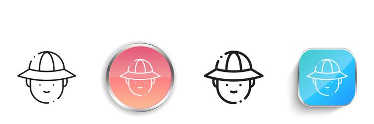 hunter icon thin linear regular and button style vector image