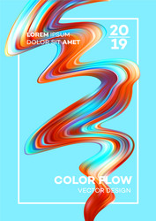 modern colorful flow poster wave liquid shape vector