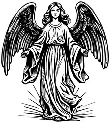 Angel woodcut style Royalty Free Vector Image - VectorStock
