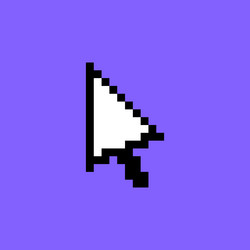 cartoon white pixel computer cursor pointer ui vector image