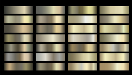 metallic bronze gold silver chrome copper vector