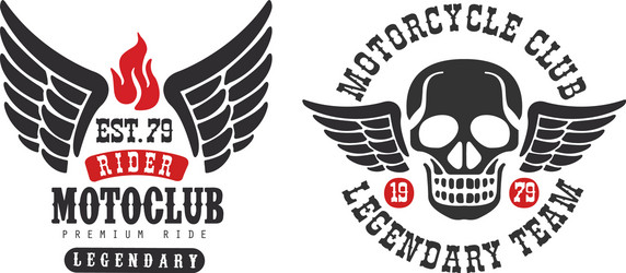 motoclub premium ride retro logo templates set Vector Image