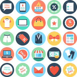 Shopping icons 5 vector