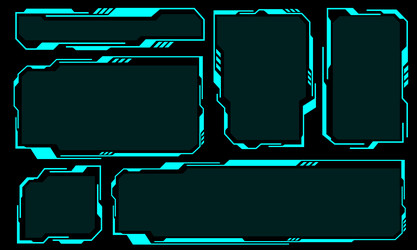 hud frames blue user interface elements design vector image