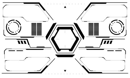 hud white sci-fi interface screen view grey vector image