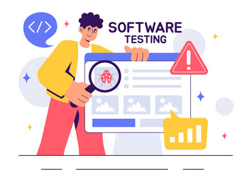 software testing featuring application vector image