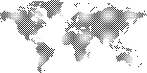 World map square dotted style isolated on white vector