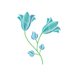 Floral Embroidery on White Background vector
