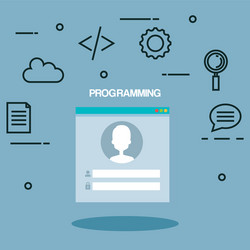 Programming languages set icons vector