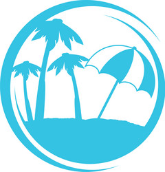 summer beach silhouette icon vector