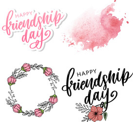 Hand Drawn Friendship Day Card Vector Image