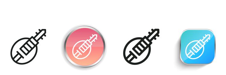hurdy gurdy icon thin linear regular and button vector image