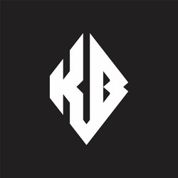 kb logo monogram with sharp square design template vector image