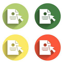set document and cursor icon isolated with long vector image