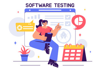 software testing featuring application vector image