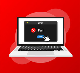 System error icon failure pc interface vector
