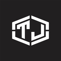 Tj logo monogram with shield shape isolated Vector Image