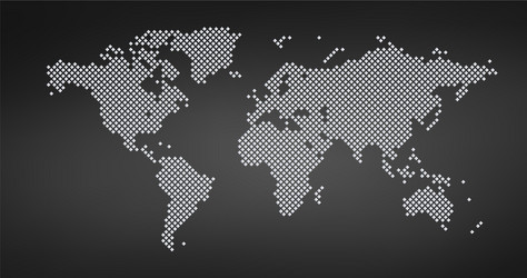 World map square dotted style isolated on white vector