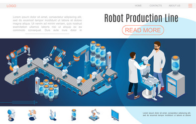 isometric artificial intelligence website template vector