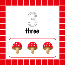 number three fly agariccount mushroom game vector