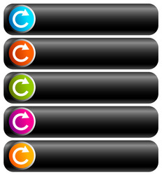 oblong blank buttons with circular arrow in 5 vector