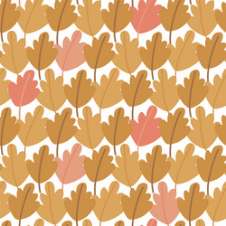 Seamless pattern hand drawn autumn oak leaves vector