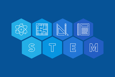 Stem colored icons set - concept logo Royalty Free Vector