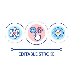 Value based decision making loop concept icon vector