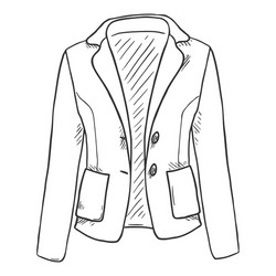 Black sketch women jacket vector