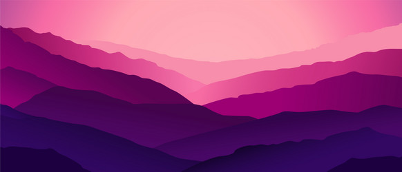 Mountain purple landscape panorama horizontal vector