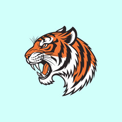 Stylized Tiger Head Logo Vector Image