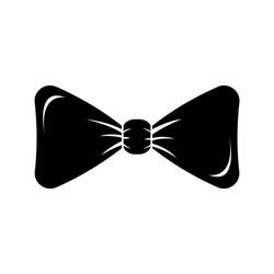 black bow-tie icon tuxedo butterfly vector