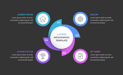 circle infographic template with 4 elements vector image