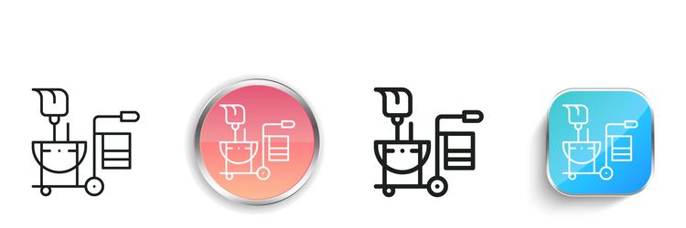 cleaning cart icon thin linear regular and button vector image