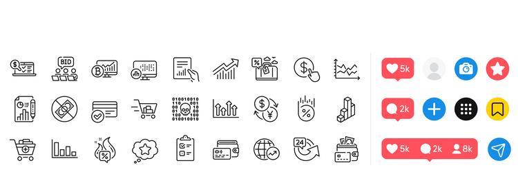 demand curve 3d chart and add products line icons vector image