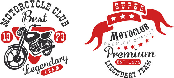 motorcycle club best legendary team retro logo Vector Image