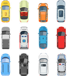 Set of car top view vector