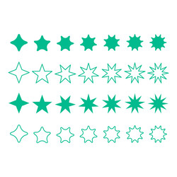 set of icon element star flat button web design vector image