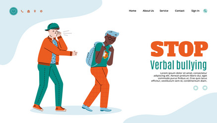 stop verbal bullying web page with teens vector