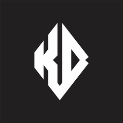 Kd logo monogram with sharp square design template vector