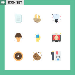 Modern set 9 flat colors pictograph man vector