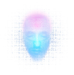 Robot Face with Numerical Display vector image