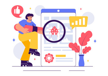 software testing featuring application vector image