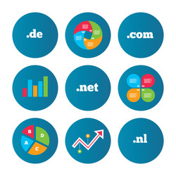 top-level domains signs de com net and nl vector image