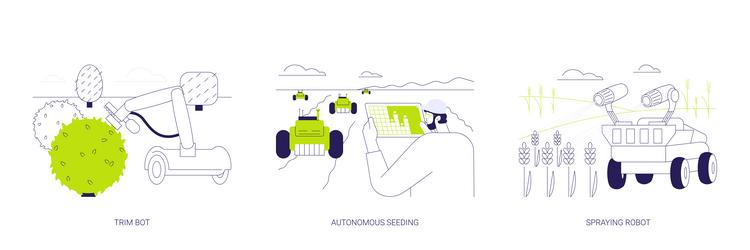 use of robots in agriculture abstract concept vector image