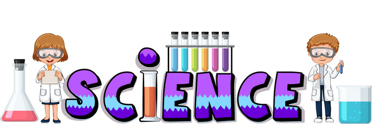 Word design for science with beakers vector