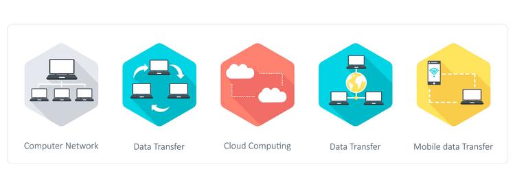 a set of 5 communication icons as computer vector image