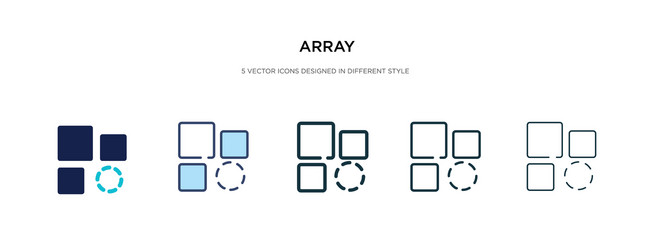 array icon in different style two colored vector