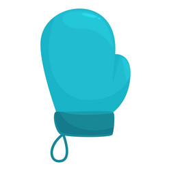blue winter mitten hanging on string with knot vector image